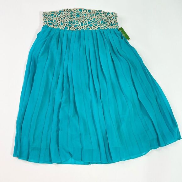 Lilly Pulitzer Jillie Chiffon Strapless Dress Women's 8 Silk Empire Mini NWT - Picture 1 of 13